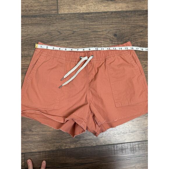 Vuori Ripstop Shorts Womens Medium Raw Hem Stretch Pockets Drawstring Coral - Picture 6 of 7